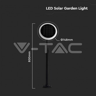 V-TAC 3W LED solární zahradní světlo bílé a černé tělo 4000K 2ks/bal Barevná teplota (К): Neutrální bílá 4000K