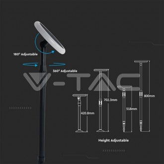 V-TAC 3W LED solární zahradní světlo bílé a černé tělo 4000K 2ks/bal Barevná teplota (К): Teplá bílá 3000K 6667