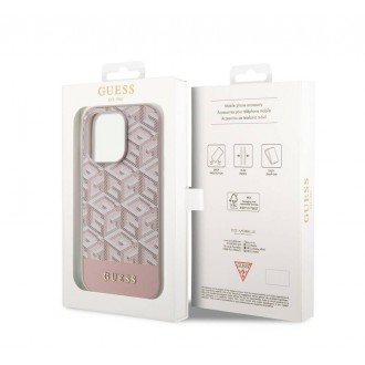 Guess PU G Cube MagSafe Zadní Kryt pro iPhone 14 Pro Pink