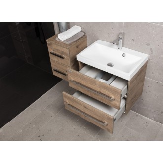 Koupelnová skříňka s umyvadlem Naturel Cube Way 80x40 cm dub wellington CUBE280ZDW