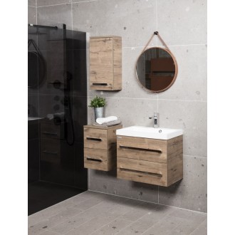 Koupelnová skříňka s umyvadlem Naturel Cube Way 80x40 cm dub wellington CUBE280ZDW