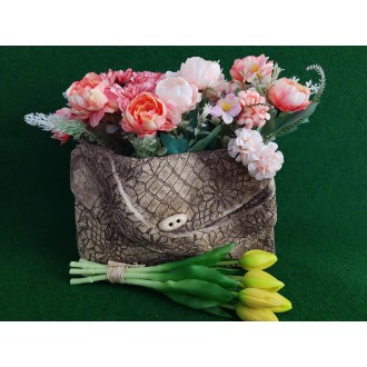 Květináč keramicky kabelka 28x19x22cm 0050002