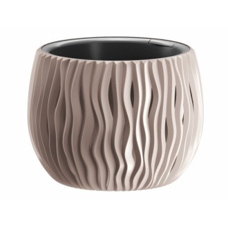 Obal na květník SANDY BOWL 2v1 plastový matný d24x16cm