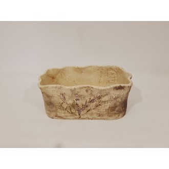 Podmiska pro keramický truhlík, zvlněny okraj  27 x 19 cm 0002002