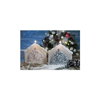 Svíčka MIRACLE CHRISTMAS EVE szopka 455g bílá