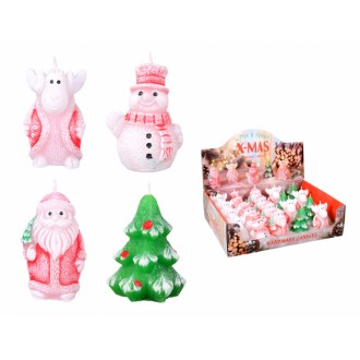 Svíčka VÁNOCE FIGURKY vánoční 7,5cm 55g mix