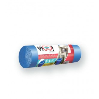 viGO pytle na tříděný odpad, 120 l, 70x105 cm, 40 mc, LDPE, modrá: papír, 8 ks