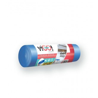 viGO pytle na tříděný odpad, 60 l, 60x80 cm, 30 mc, LDPE, modrá: papír, 10 ks