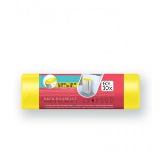 viGo pytle na tříděný odpad, 60 l, 60x80 cm, 30 mc, LDPE, žlutá: plast, 10 ks