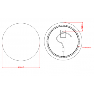 Zrcadlo s LED osvětlením Naturel Iluxit 60x60 cm ZIL60KLED